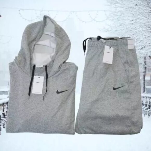 NIKE Therma Fit Sweatsuit Men's Size 4XL Tracksuit Matching Outfit Heather Gray - Picture 1 of 10